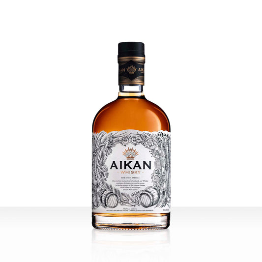 AIKAN FINE Rhum Barrels Whisky - Blended Écossais Affiné en Fûts de Rhum| 43% vol | 50cl