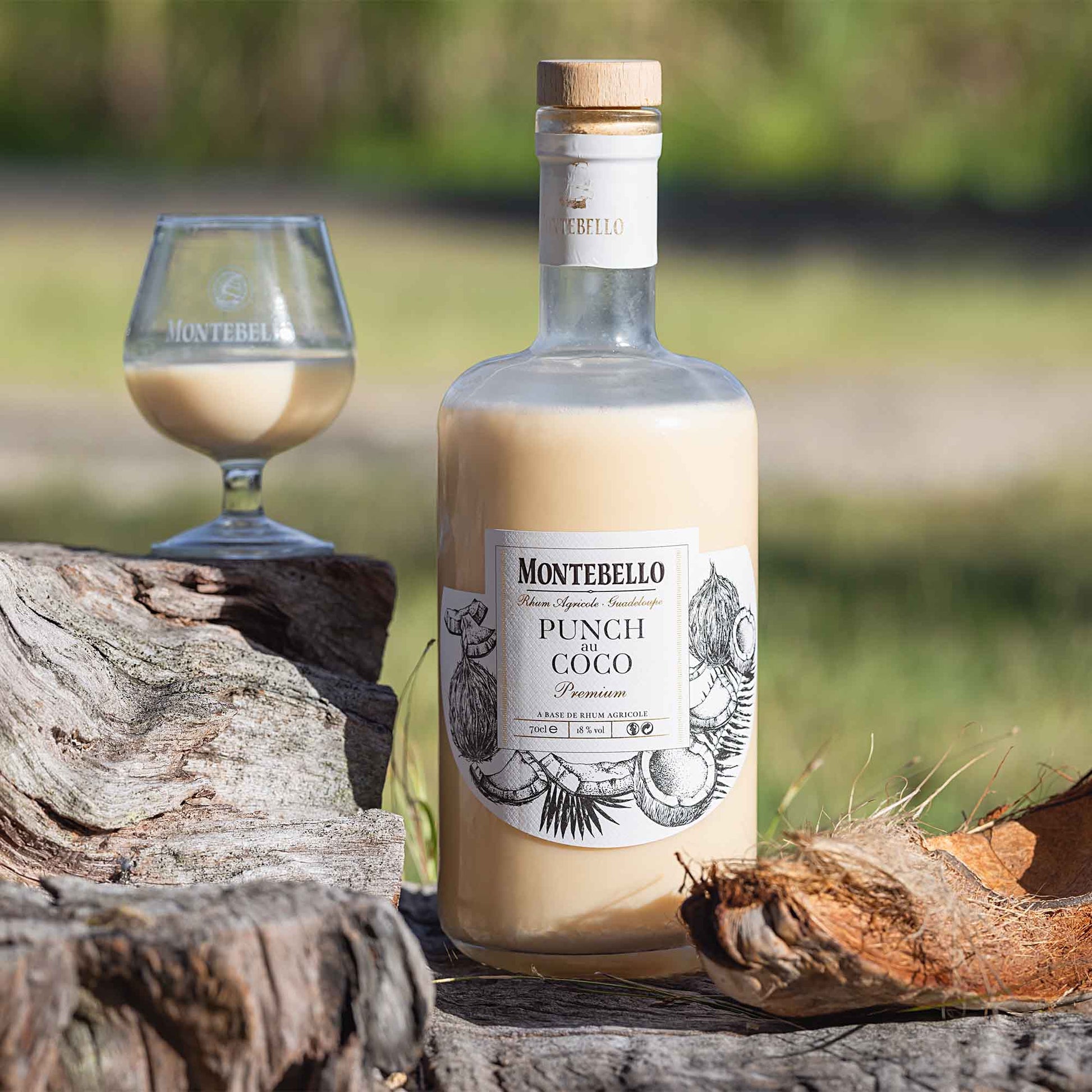 Punch Coco Montebello - Liqueur de Rhum Agricole de Guadeloupe | 18% vol | 70cl