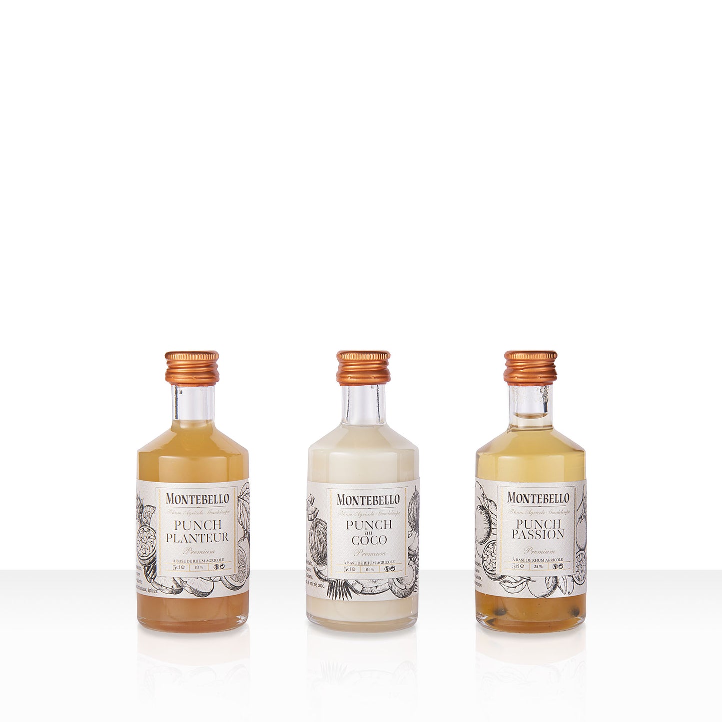 Mignonette Punch Passion Montebello - Mini Liqueur Rhum 5cl| 43% vol | 50cl