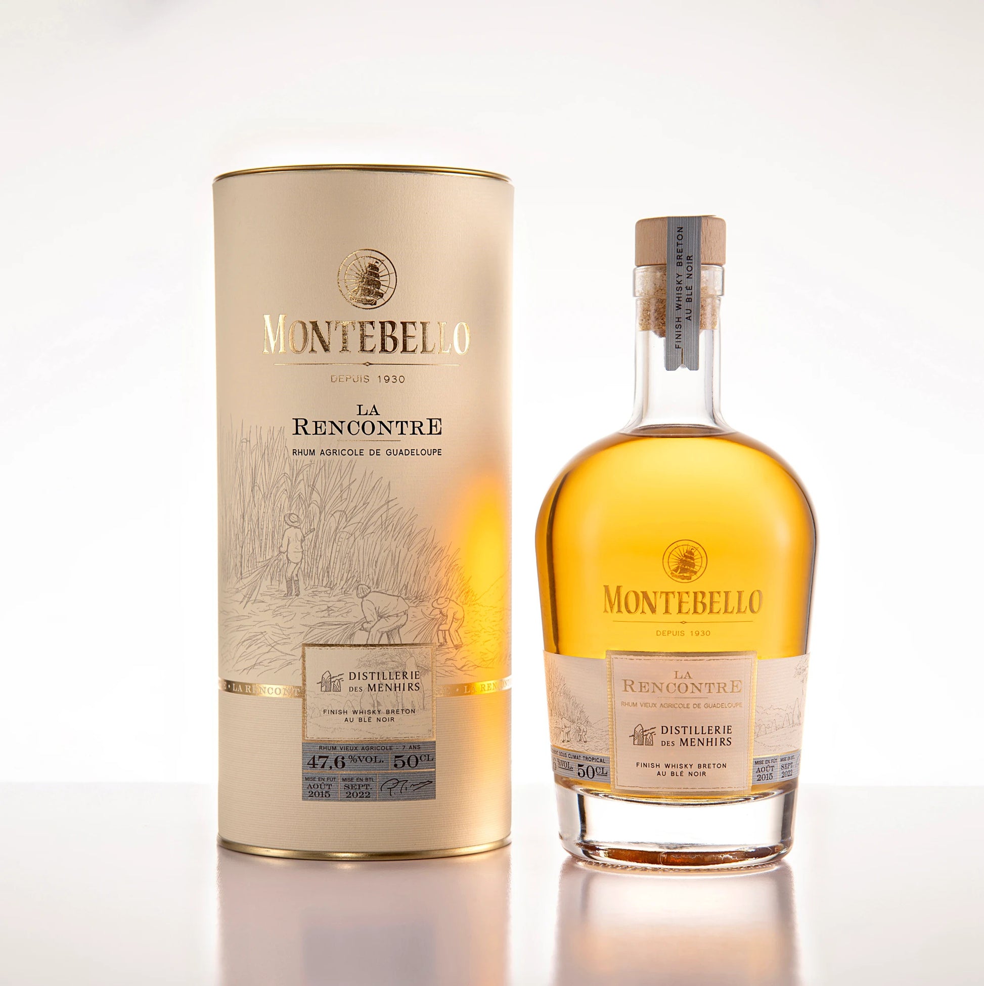 Rhum Vieux La Rencontre Finish Whisky Breton au Blé Noir | 47,6% vol | 50cl