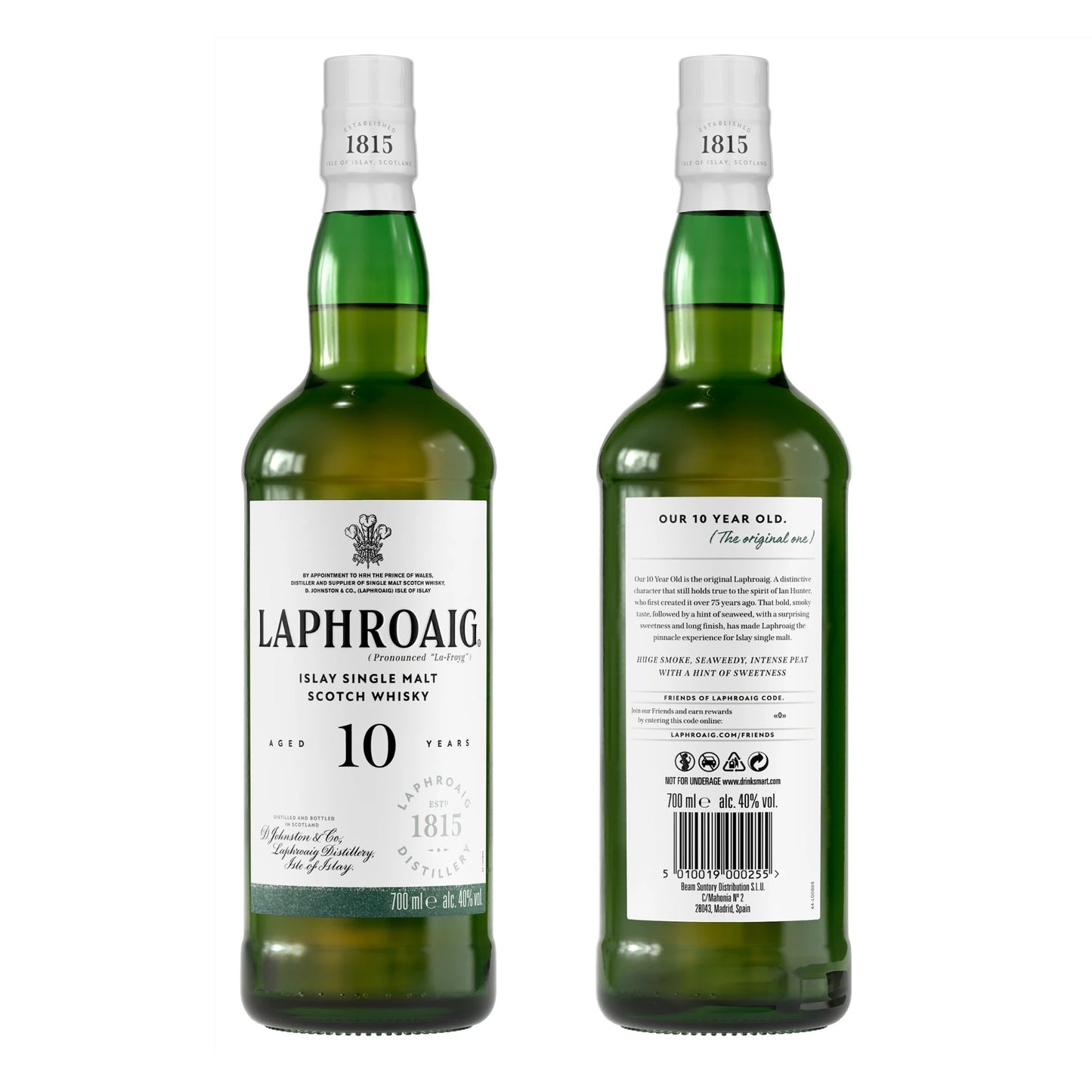 Laphroaig 10 ans Islay Single Malt Scotch Whisky avec Étui| 40% vol | 70cl